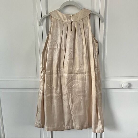 Mini Boden Champagne Metallic Jeweled Trapeze Special Occassion Dress Size 11/12 - Picture 2 of 16